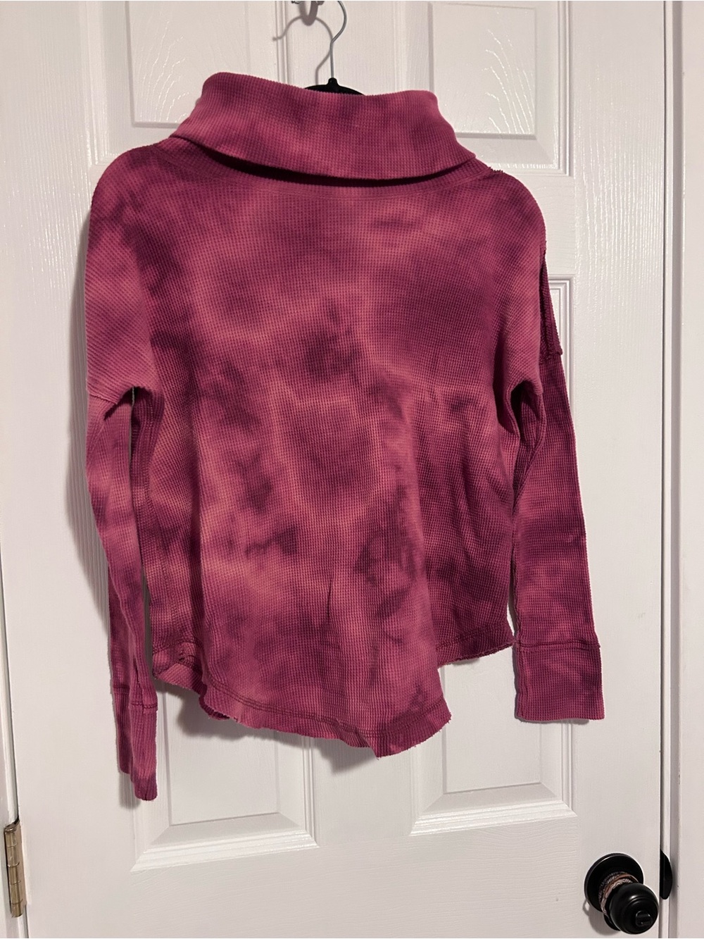 Maeve by Anthropologie “Ainsley” Tie-Dye Waffle Knit Long Sleeve Cowl Neck Top